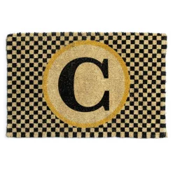 Single Letter Monogrammed Entrance Mat - C