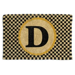 Single Letter Monogrammed Entrance Mat - D