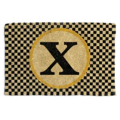 Single Letter Monogrammed Entrance Mat - X