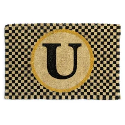 Single Letter Monogrammed Entrance Mat - U
