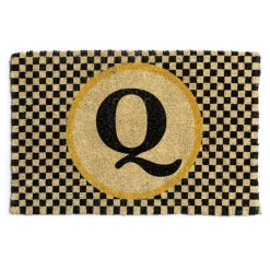 Single Letter Monogrammed Entrance Mat - Q