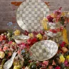 Sterling Check Enamel Colander - Large