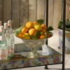 Sterling Check Enamel Compote - Large