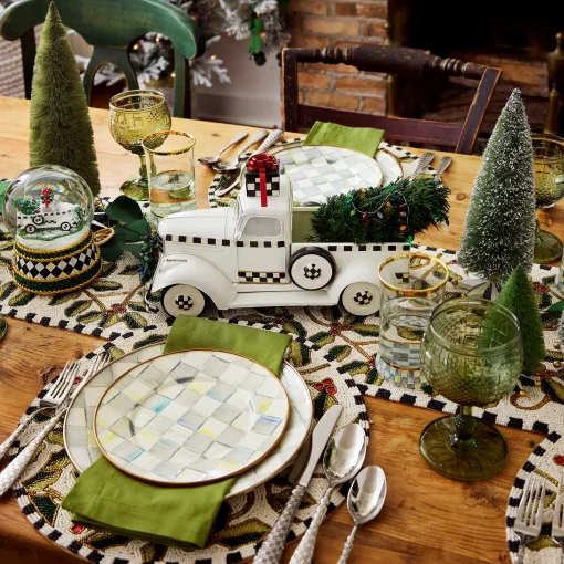 Sterling Check Enamel Dinner Plate