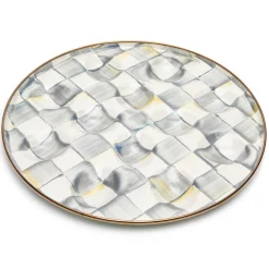 Sterling Check Enamel Egg Plate