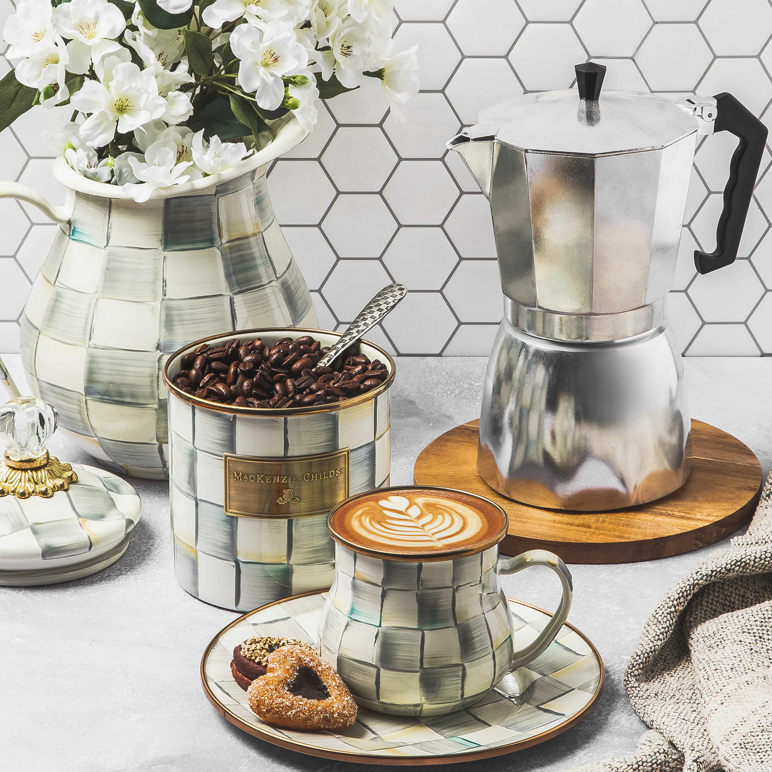 Sterling Check Enamel Mug