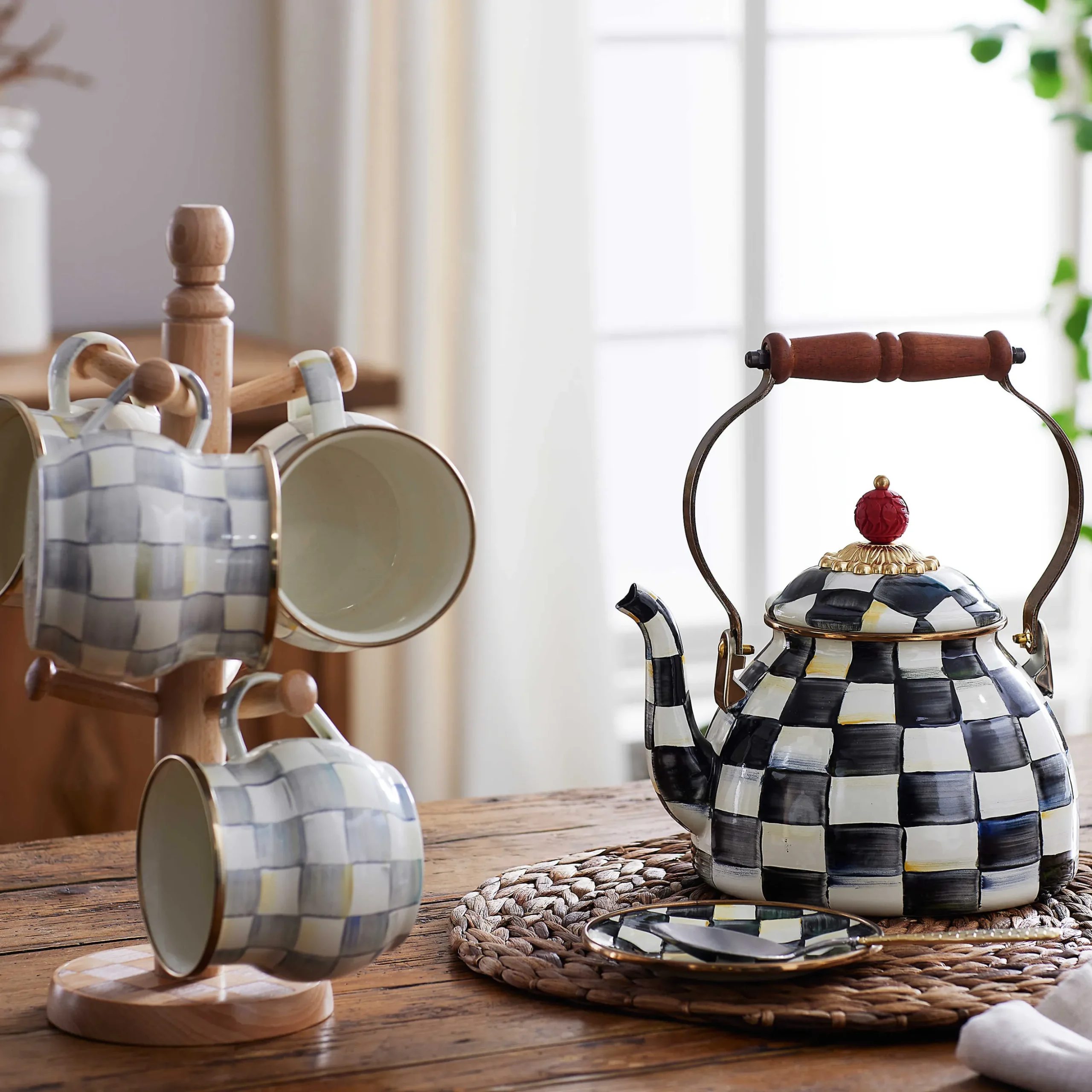 Sterling Check Enamel Mug