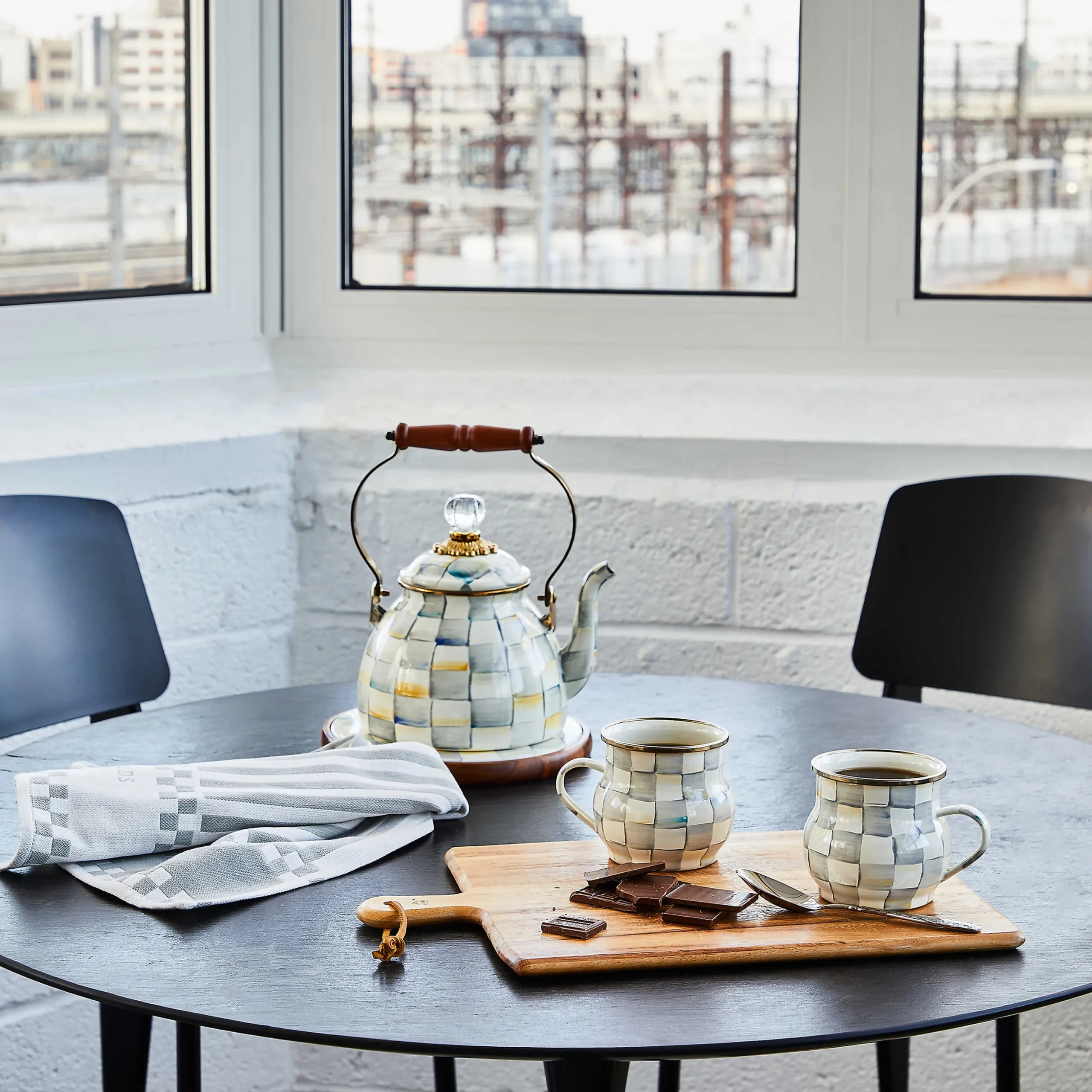 Sterling Check Enamel Mug