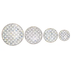 Sterling Check Enamel Serving Platter