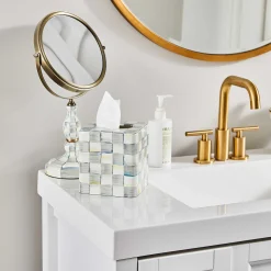Sterling Check Enamel Vanity Mirror