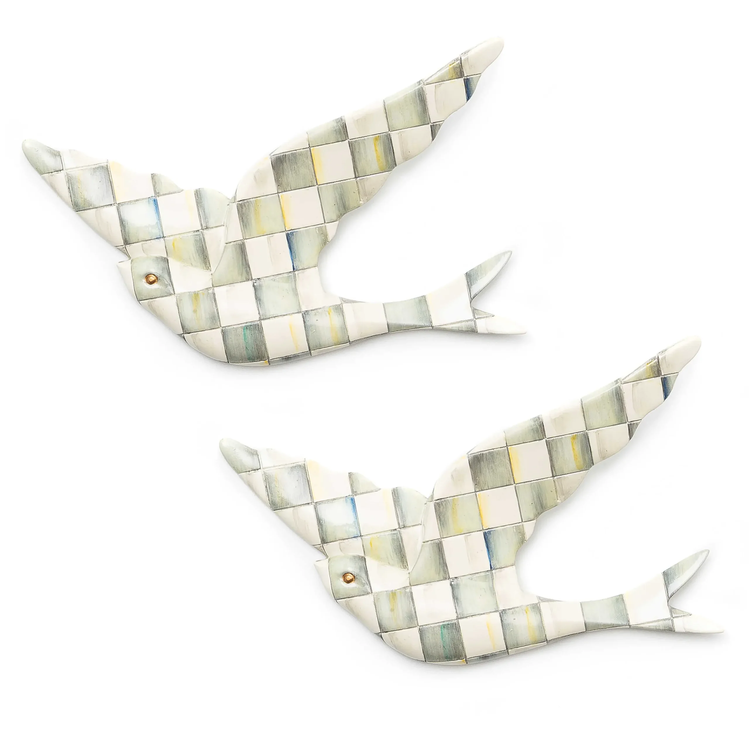 Sterling Check Swallowtail Duo Wall Decor
