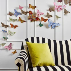 Toile Butterfly Wall Decor - Pink