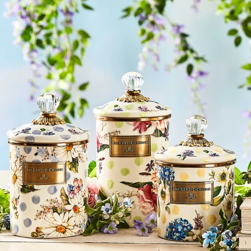 Wildflowers Enamel Small Canister - Yellow